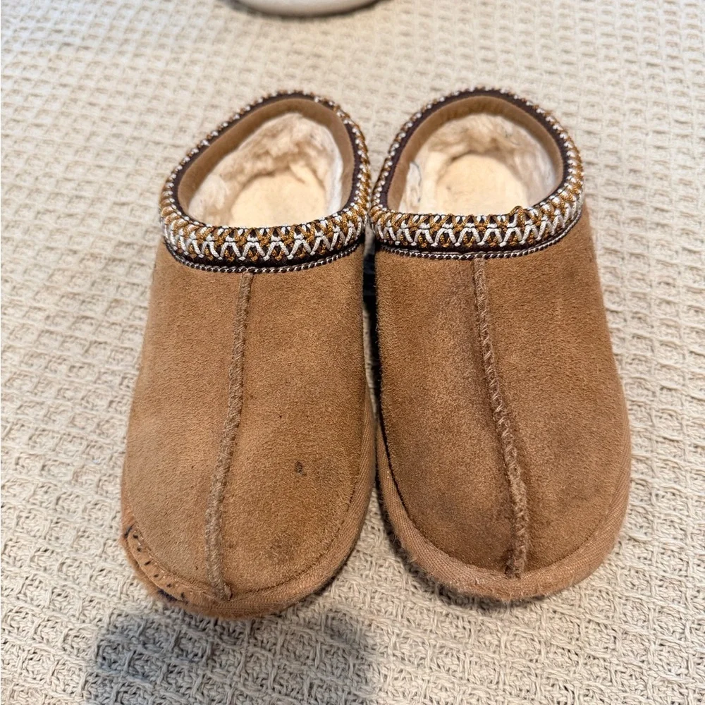 UGG Chestnut Suede Shearling Slip-On Clog